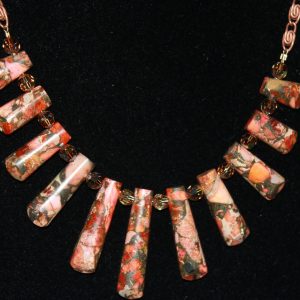 22" Necklace, Dakota Stones, 11-Piece Ladder with copper-plated chain